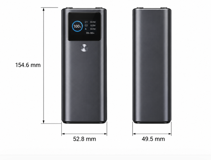 MUV ProCharge 140W Power Bank — 154.6 × 52.8 × 49.5 mm